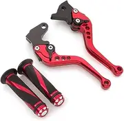 Krace Motorcycle Clutch Brake Levers Set Fit For Kawasaki Z250SL 2016-2017,NINJA 250R 2008-2012,NINJA 300R/Z300 2013-2018 Ninja 400 2018, z125 pro 2014 w. 7/8" 22mm Rubber Handlebar Hand Grips