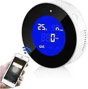 Natural Gas Detector Propane Detector Display Gas Leak Sensor WiFi Connection with Mobile Phone Sound/Light Warning App Control for Kitchen Hearing Impaired Garage