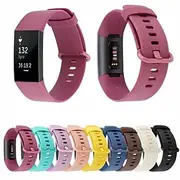 Watch Band for Fitbit Charge 4 / Charge 3 / Charge 3 SE Silicone Replacement Strap Soft Breathable Wristband