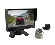 Elinz Caravan Two Camera 4PIN System 7" Monitor HD 12V/24V Reversing CCD Camera Kit