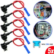Add A Circuit Piggy Back Fuse Tap Low Profile Mini 15A Blade Fuse Holder x5 (for: Mini)