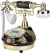 Antique Phone - Corded Retro Phone - Vintage Decorative Old Fashion Telephone - for Home Office Decoration,Black