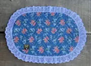 Vintage Quilted Floral Placemats Lace Trim TOWN & COUNTRY Set of 6 NEW w TAGS