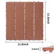 Mahogany Plastic Interlocking Deck Tiles 11.8x11.8 Outdoor Flooring Pack of 44
