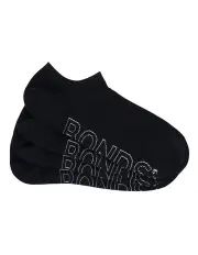 [Bonds] Mens Logo Lightweight No Show Socks 4 Pack in Black