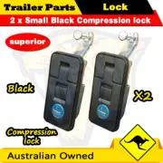 2x Small Black Compression lock, Push Latch, Tool Box, RV, Canopy, Trailer Pop U