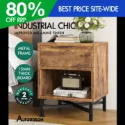 ALFORDSON Bedside Table Retro Nightstand Side Cabinet Storage Shelf Oak