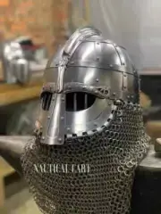 Medieval Steel Viking Vendel Helmet With Chainmail,SCA/ LARP Helmet Best Gift