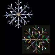 Flashing LED Snow Flake Christmas Lights Multi Colour / White Window Decoration