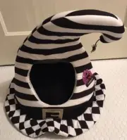 Barkwood Manor TALL WITCH HAT PET BED DOG ~ CAT HALLOWEEN 22” Black & White NWT