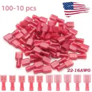 100PCS Nylon Female Male Insulated Spade Crimp AWG22-16 Terminal Wire Connectors