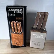 Chicago Cutlery Set of Six 103s Steak Knives w/ Block NEW & SEALED MSS6 4" Blade