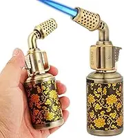 Blow Torch, Professional Kitchen Cooking Butane Torch with Safety Lock Adjustable Refillable Multipurpose Flame Refillable BBQ, Baking, Brulee Creme, Crafts and Soldering(Butane Gas Not Included)
