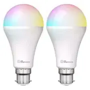 2x Laser 10W B22 Smart RGB LED Bulb Wireless Enabled Google/Alexa/App Control