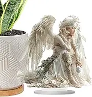 Nuyhadds angel acrylic art, angel acrylic insert - 2D table holder crafts - Unique art desk ornament, craft table stand, elegant display for living room home