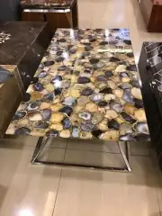 Natural agate dining table top, agate counter living room agate furniture decor