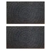 2PK Solemate Marine Dark Grey Circles 45x75cm Stylish Outdoor Entrance Doormat