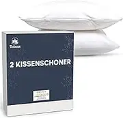 Cushion Protectors 60 x 60 cm, Set of 2 Pillow Protective Cover, 60 x 60 cm, Waterproof with Zip, Oeko-Tex Certified, Twinzen Technology Pillowcase, 60 x 60 cm, White