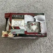 Corelle Coordinates Stoneware Callaway Creamer & Lidded Sugar Set