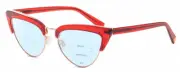 Elton John DOO WOP 2 Cat Eye Multi-Focus Blue Light Glasses in Red Crystal 54 mm