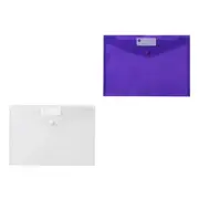 Marbig Button Closure Document Wallet (A4) - Purple