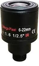 5.0 Megapixel Varifocal 6-22mm CCTV Lens M12 Mount Aperture F1.6 Format 1/2.5 Inch for Surveillance Security Camera HD IP Camera