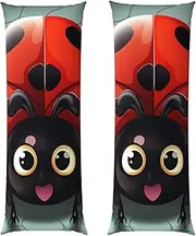 Body Pillow Cover Long Pillowcase Super Soft Cozy Pillow Case Protector with Zipper Pillow Cases Covers Cartoon Ladybug Decorative Cushion Covers for Bed Sofa Home Gift 20"x54"