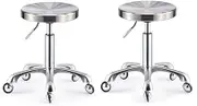 Stainless Steel Hairdresser Chair, Work Bench Fashion not Card Lifting Rotating Work Bench Beauty Stool 5 Rotations Lift Beauty Salon Hair Pulley Stool 40-54cm Suitable for 70-90cm Counter,setof2