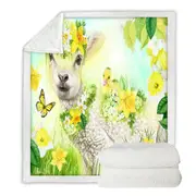 Yellow Spring Sweet Daffodil Lamb Throw Blanket
