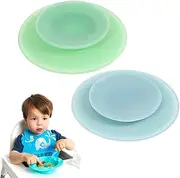 OUDQFCJ 2 Pieces Baby Plate Suction Cups, Baby Weaning Plate Base, Suction Cup without Briefs Suitable for Highchairs and Tables