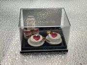 Reutter Porcelain Dollhouse Miniature Tomato Soup Cans Bowls Plates & Spoons NIB