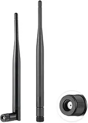Vecys 2PCS Dual Band WiFi Antenna 2.4GHz 5GHz 5.8GHz Antenna External RP-SMA Male Antenna 6dBi 19cm/7in for Wireless Router Mobile Hotspot Wifi Wireless DVR Video Recorder Wireless LAN