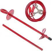 BESPORTBLE Dog Car Travel Accessory 360° Rotation Tie Out Stake Strong Steel Rope