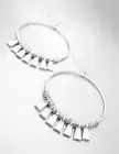 CHIC & UNIQUE Urban Artisanal Mat Silver Metal Charms Ring Dangle Earrings