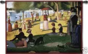 Sunday Afternoon By Seurat Impressionist Wall Tapestry 53"x34"