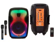 MR DJ FLAME3500LED Pro Portable 15” 2-Way Full-Range Powered/Active DJ PA