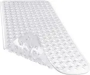 YUTA Bath Tub and Shower Mats, Non-Slip and Latex Free, Bathtub Mat with Suction Cups, Machine Washable Bathroom Mats with Drain Holes, 40x88cm, Clear