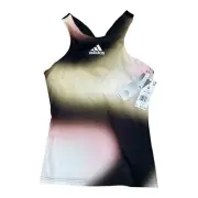 Adidas WMNS Melbourne Y-Tank Tennis Top Sz S Built- In Bra Tank Black/Sand Beige