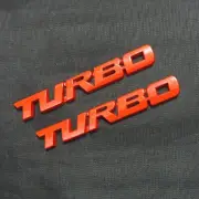 2x Glossy Red TURBO Metal Sticker Badge Decal Emblem Car Limited 3D Coupe Engine (for: Renault)