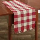 WICKLOW Red & Cream 13"x 54" Table Runner Red and Cream Buffalo Check