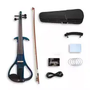 Electric Violin 4/4 4 String silent violin with Case for Adult, Beginner Blue