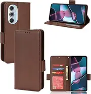 Compatible with Motorola Edge 30 Pro Wallet Case,Compatible with Motorola Edge+ 2022 Wallet Case,PU Leather Folio Flip Case Compatible with Motorola Edge X30 Cell Phone Leather Case Brown