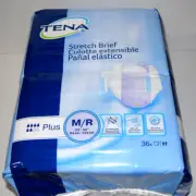 TENA Stretch Plus Adult Briefs Moderate Absorbency – Medium (Pack of 36)