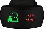 12V 20A / 24V 10A ON-Off Horizontal Rocker Switch AIR COMP 6C10SGR Universal fits Toyota Nissan Holden Mitsubishi Ford Amarok etc. Dual LED in Green red