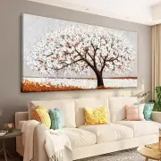 Suconvng Tree Of Life Wall Art Pictures Modern Painting White Tree Wall