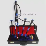 Great Scottish Highland Bagpipe full Mounts Blue Velvet with Tutor Book Hardcase