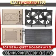 2x AC Condenser & Dual Cooling Fan Assembly Kit for Nissan Quest 2004-2009 3.5L (for: Nissan)
