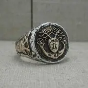 PETRICHOR Sterling Silver & Bronze Celtic God of the Wild Signet Ring Gift Boxed