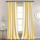Wilbur Stripe Light Filtering Window Curtain Panel Pair, 84" x 52", Yellow