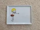 Crate & Barrel CB2 OLIVER FOOTBALL APP 2012 Rectangle Appetizer Plate 6.5"